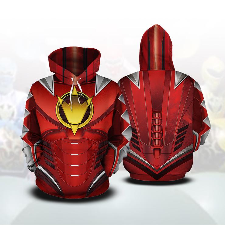 Power Rangers Dino Thunder Cosplay 3D Hoodie S Red Ranger