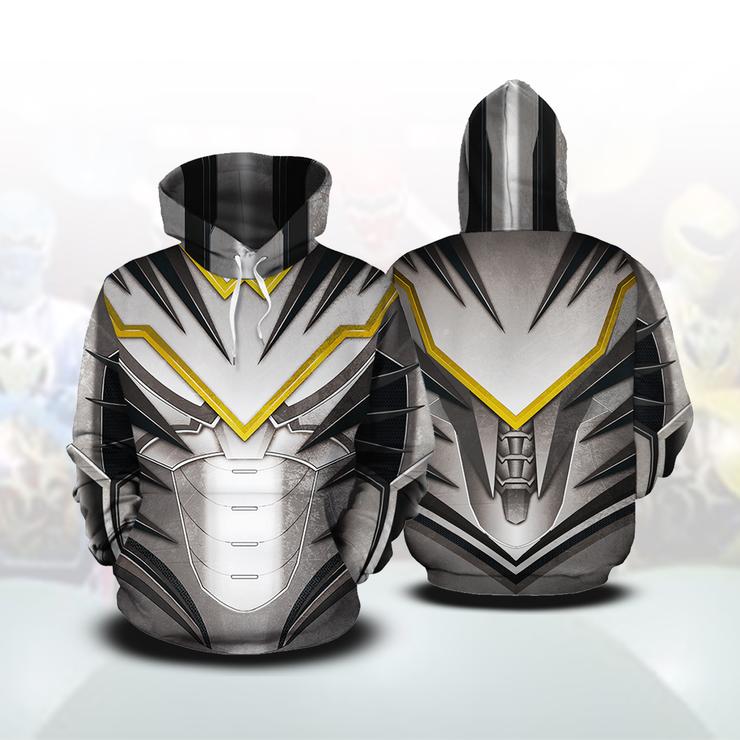 Power Rangers Dino Thunder Cosplay 3D Hoodie S White Ranger