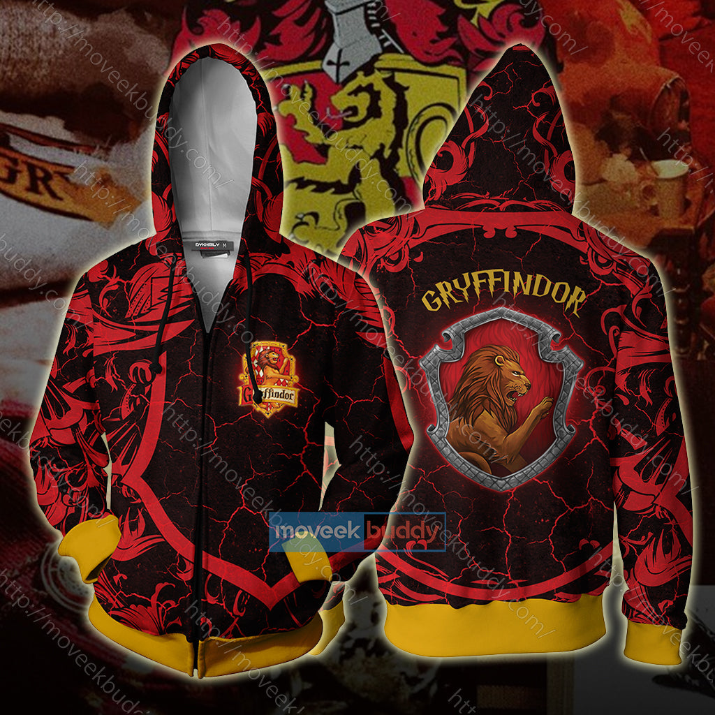 Hogwarts Brave Like A Gryffindor Harry Potter New Unisex 3D T-shirt Zip Hoodie XS