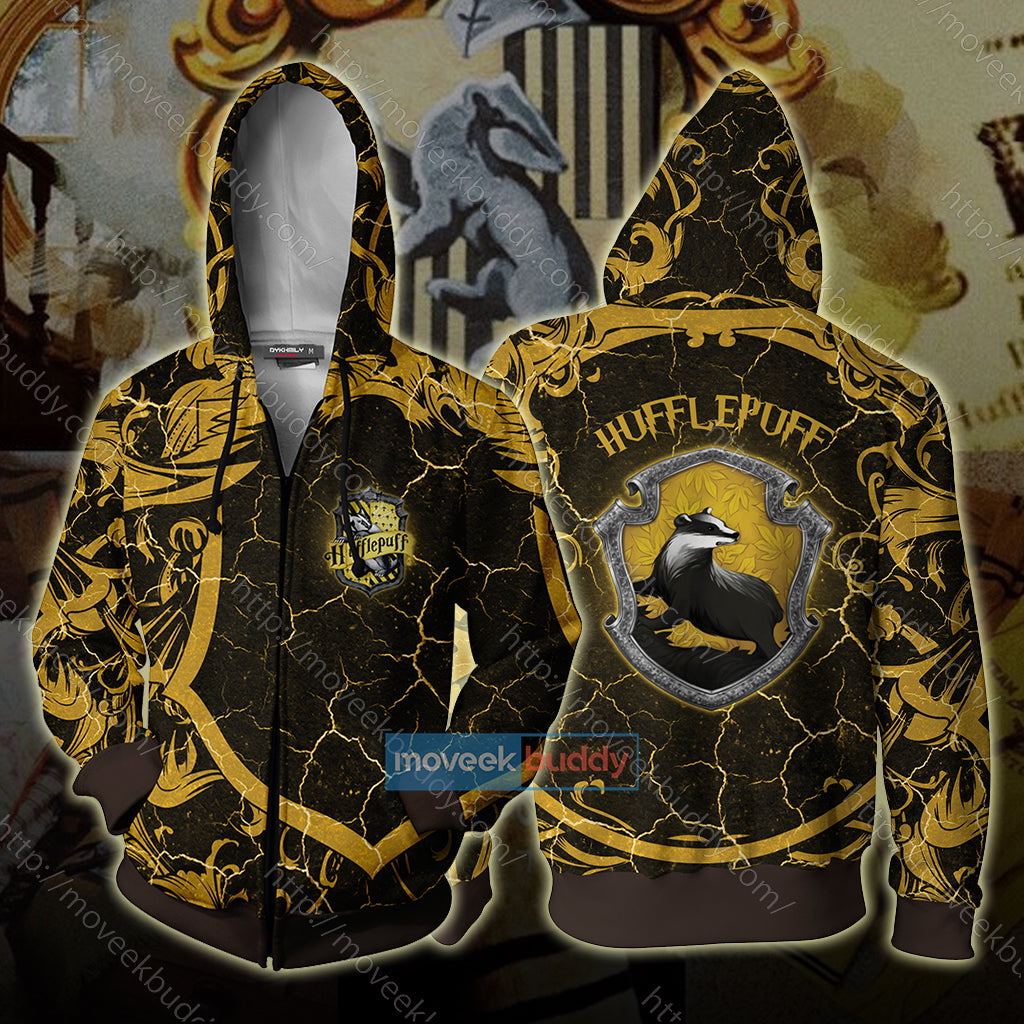 Hogwarts Loyal Like A Hufflepuff Harry Potter New Unisex 3D T-shirt Zip Hoodie XS