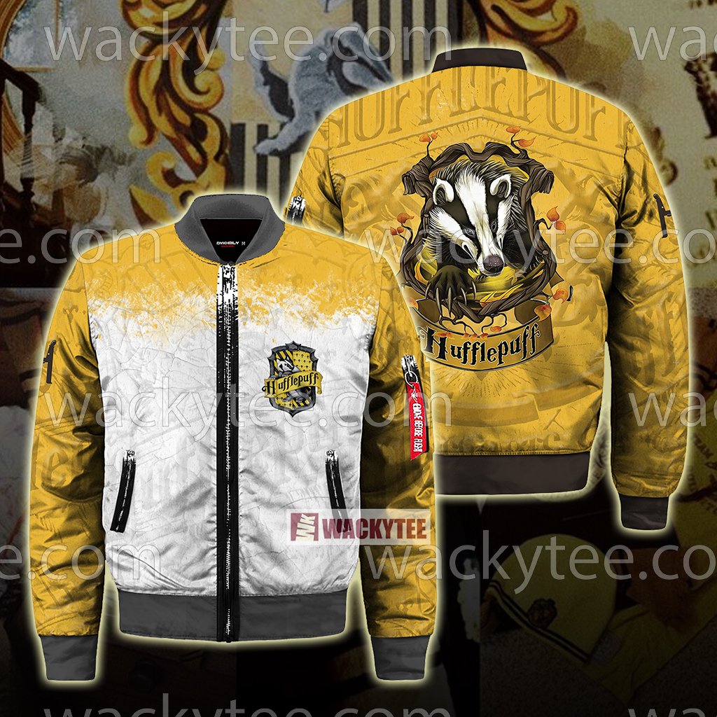 Hufflepuff Wear Your House Colours With Pride Unisex 3D T-shirt Bomber Jacket S