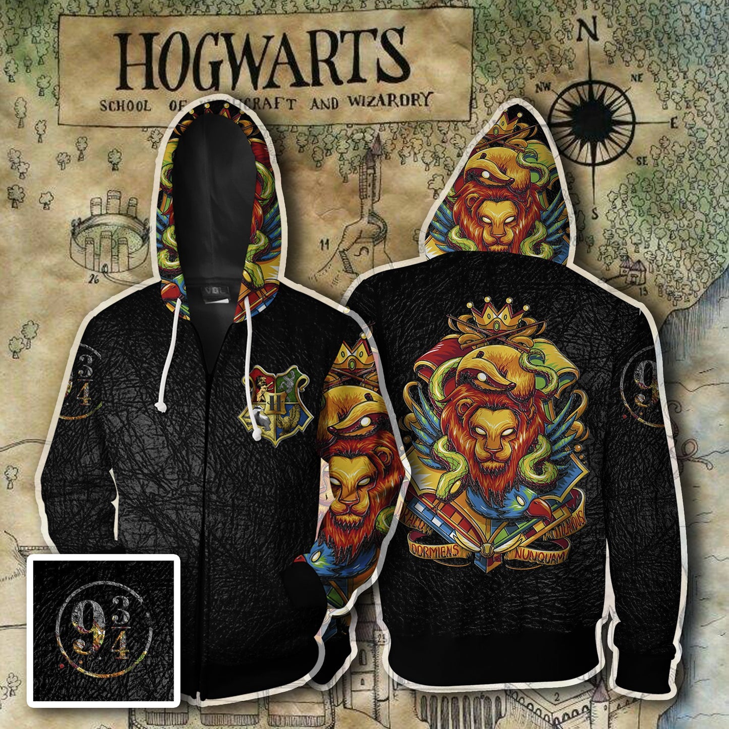 Hogwarts Harry Potter Zip Up Hoodie XS