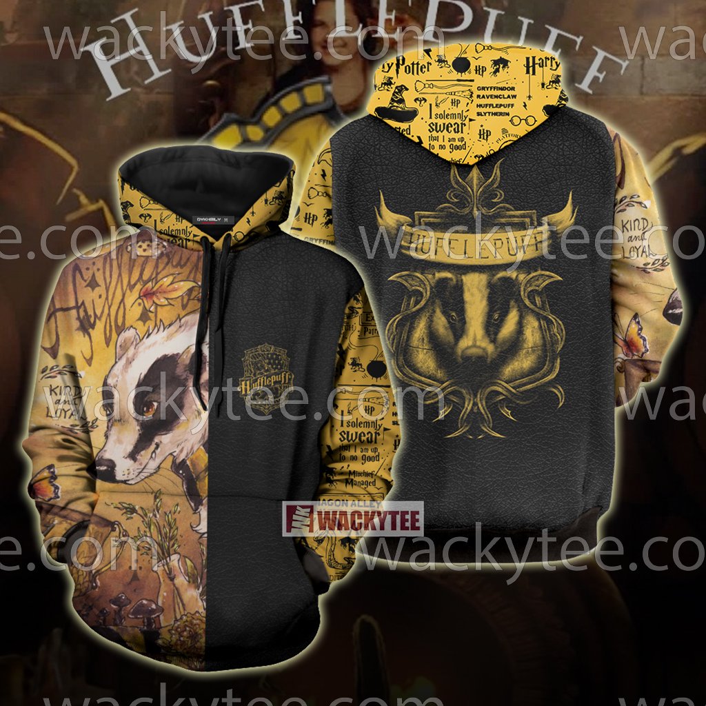 Hufflepuff House Kind And Loyal Harry Potter Unisex 3D T-shirt Hoodie S