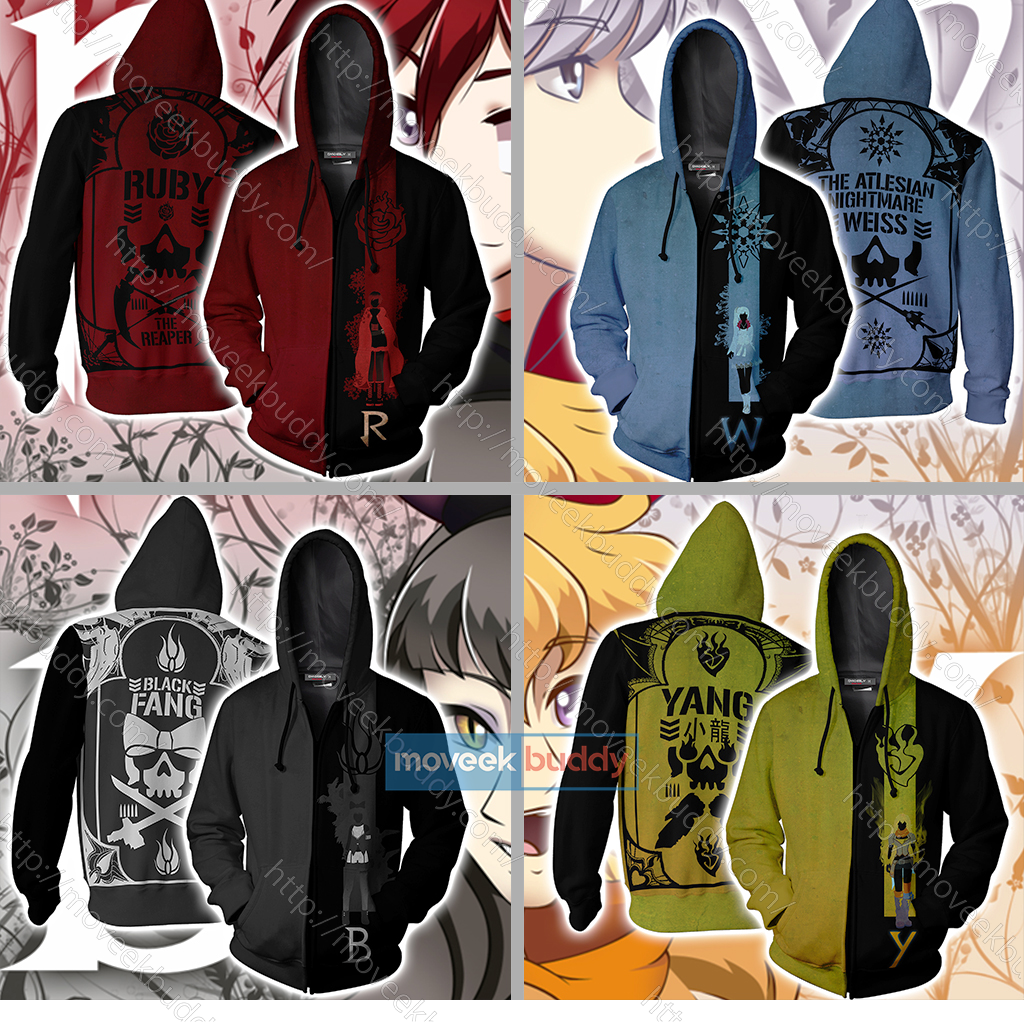 RWBY Weiss The Atlesian Knightmare Symbol Zip Up Hoodie