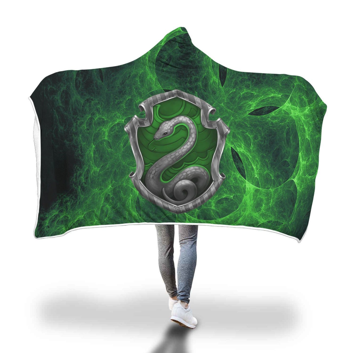 Cunning Like A Slytherin Harry Potter 3D Hooded Blanket Adult 80"x60"