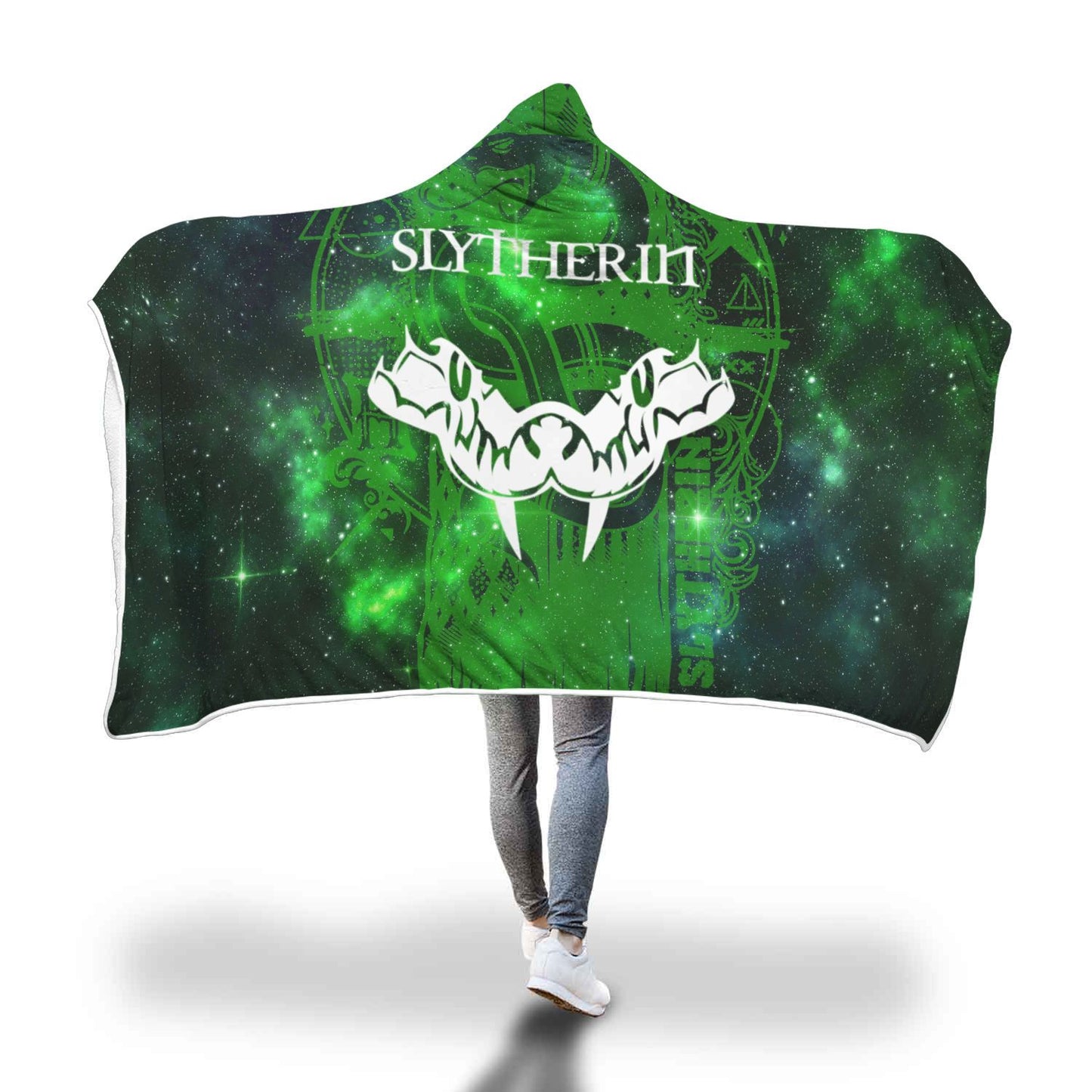 Quidditch Slytherin Harry Potter 3D Hooded Blanket Adult 80"x60"