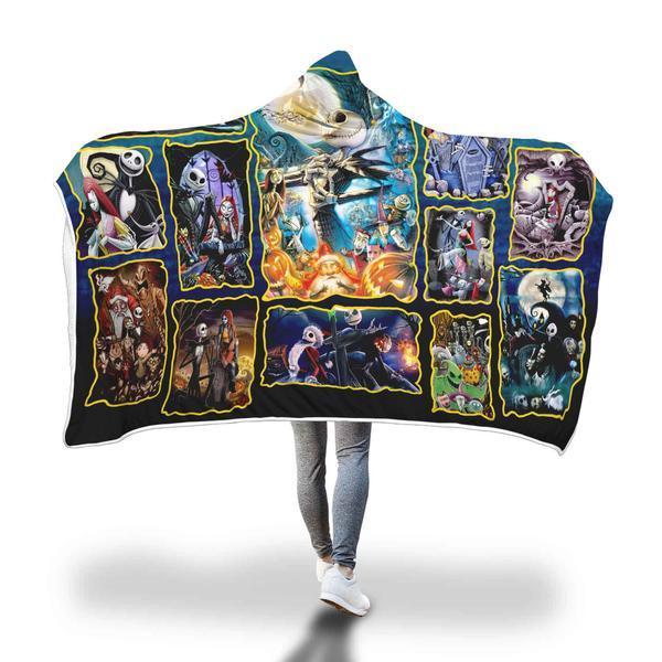 The Nightmare Before Christmas Hooded Blanket Adult 80"x60"