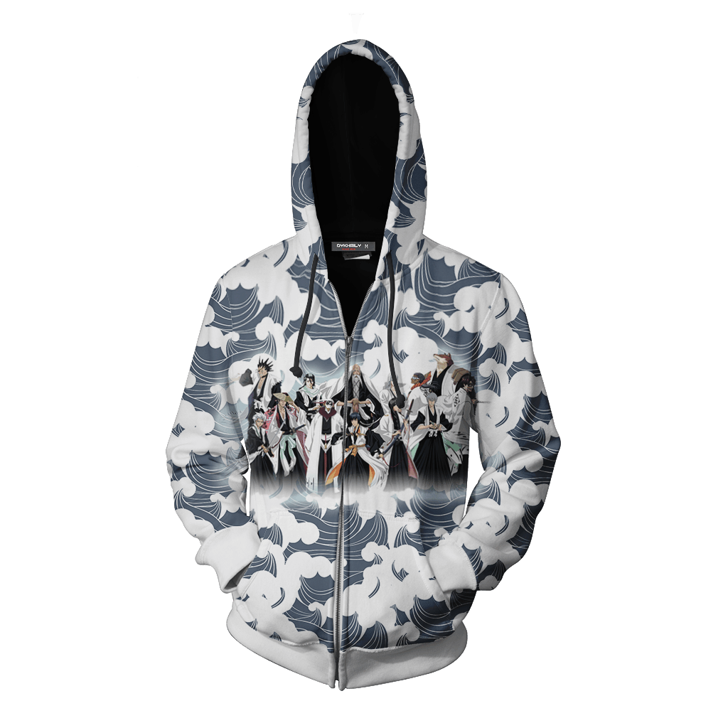 Bleach Shinigami Captains Of The Gotei 13 Zip Up Hoodie
