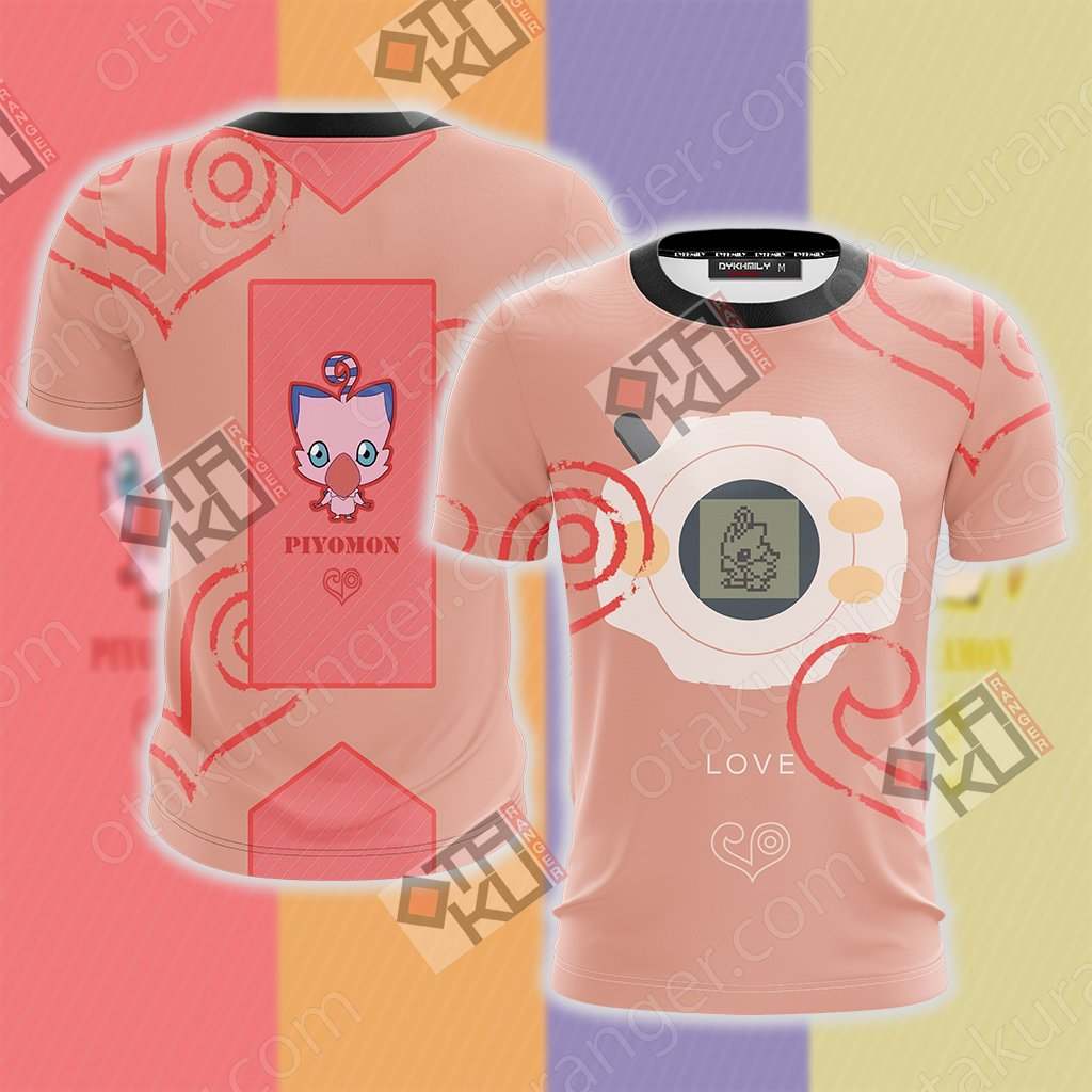 Digimon The Crest Of Love Piyomon Unisex 3D T-shirt