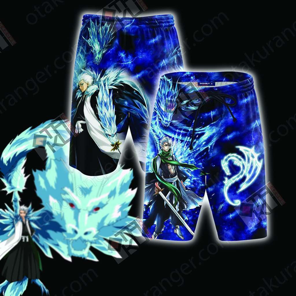 Bleach Hitsugaya Toshiro Daiguren Hyourinmaru Unisex 3D Beach Shorts S