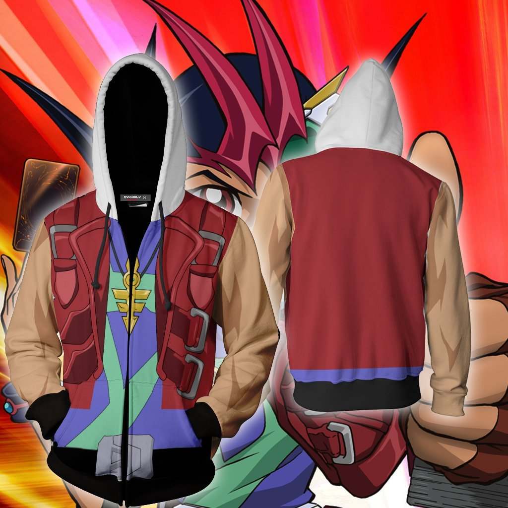 Yu-Gi-Oh! Zexal Tsukumo Yuma Cosplay Zip Up Hoodie Jacket XS Version 2