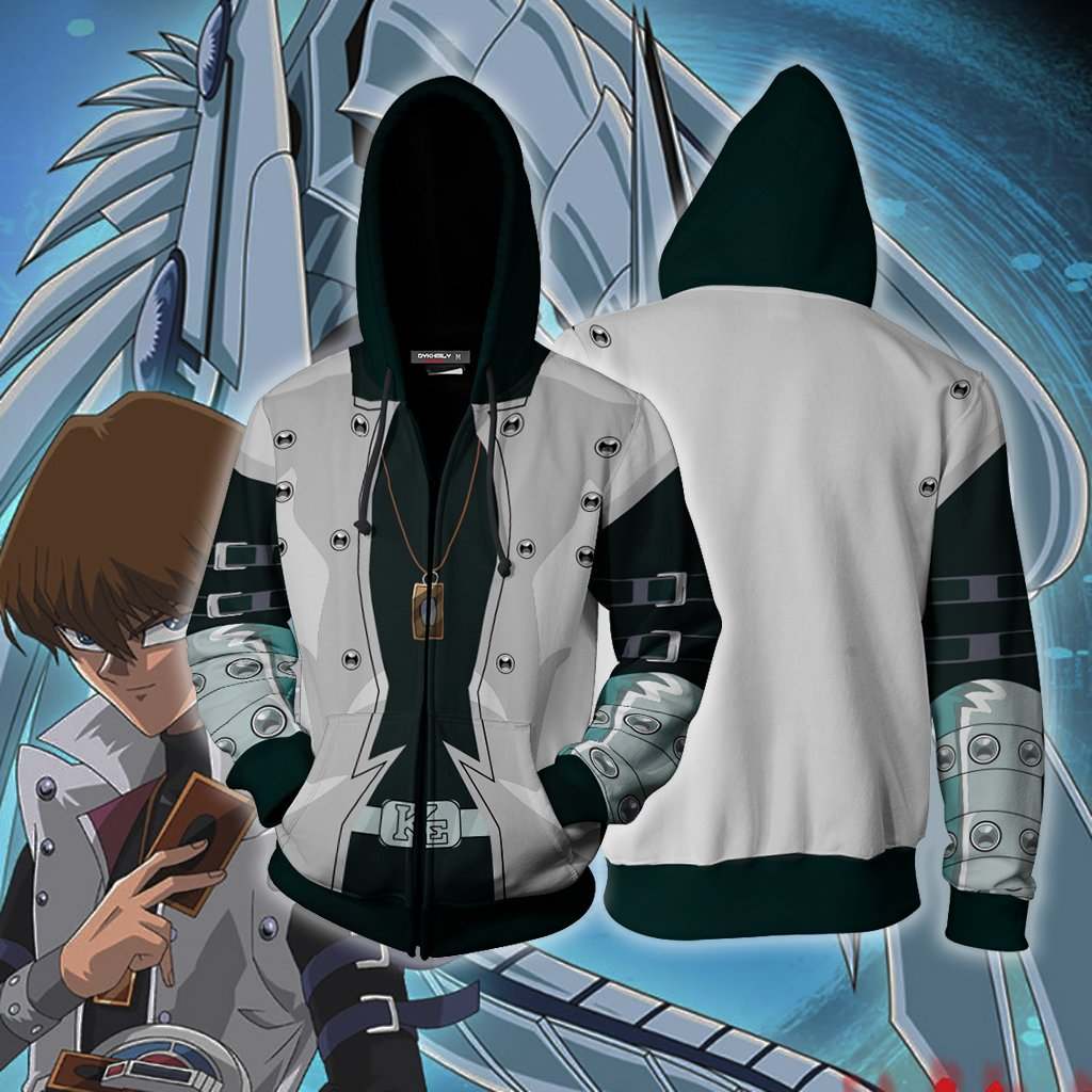 Yu-Gi-Oh! Kaiba Seto Cosplay Zip Up Hoodie Jacket XS Version 2