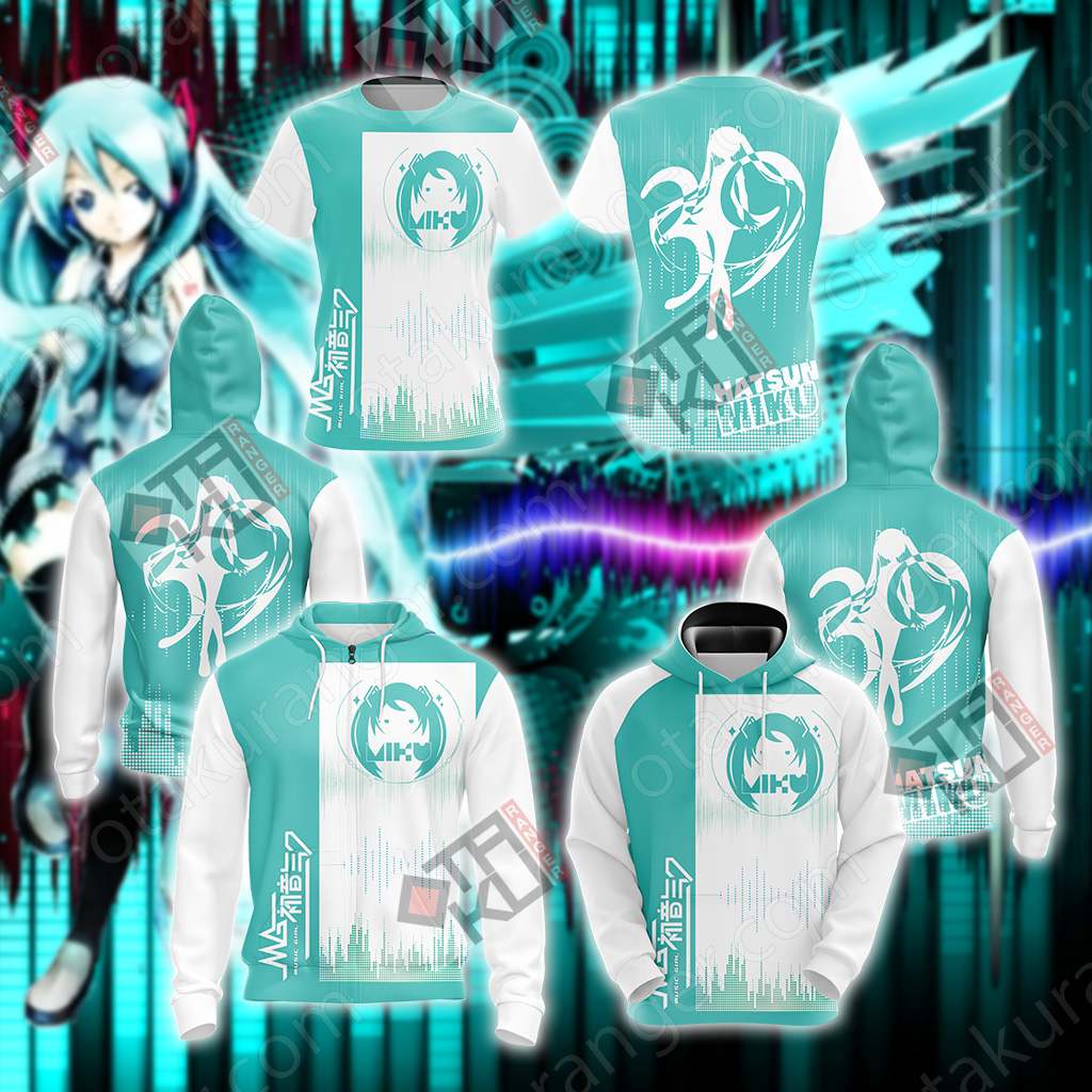 Hatsune Miku T-shirt Zip Hoodie