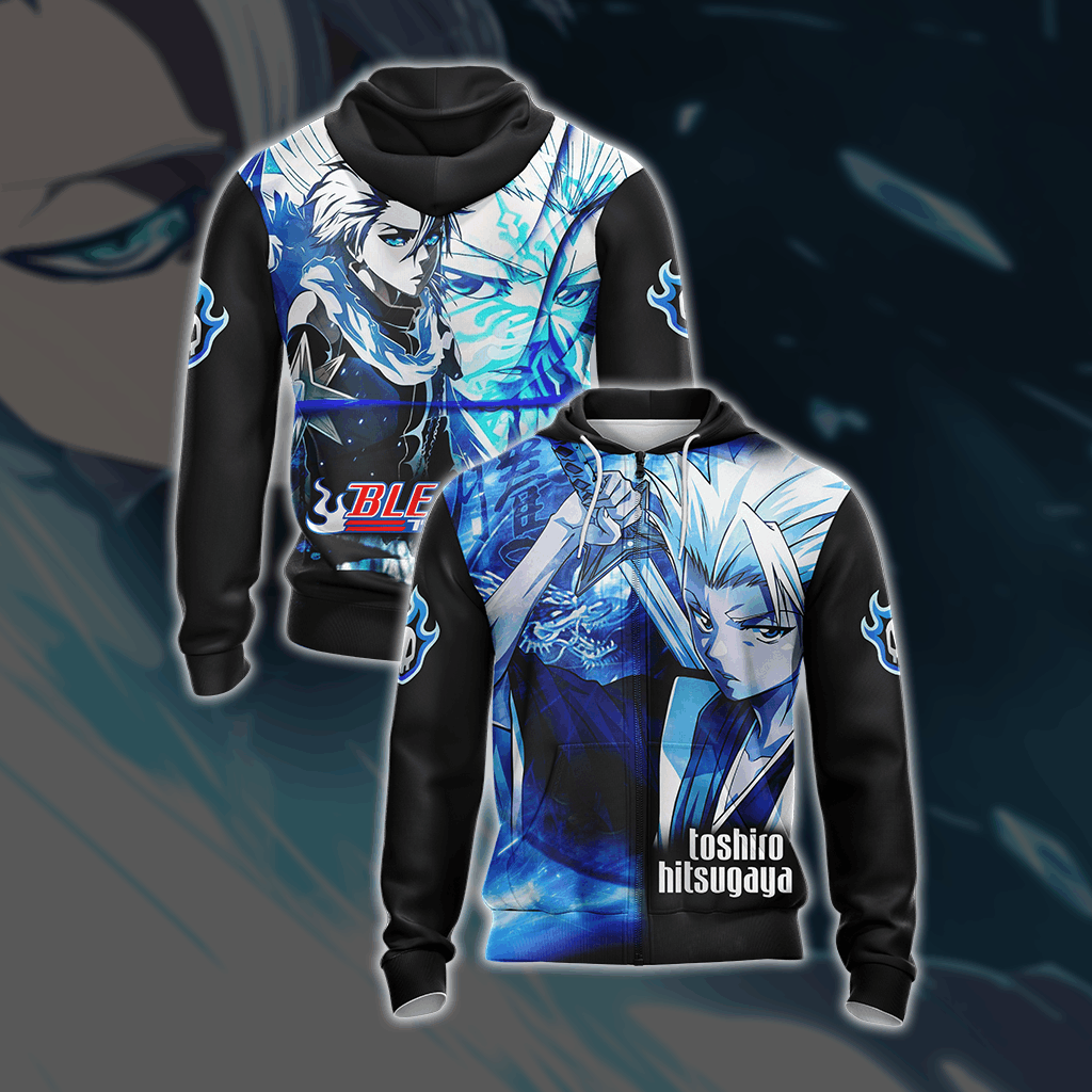 Bleach Toshiro Hitsugaya New Unisex 3D T-shirt Zip Hoodie S