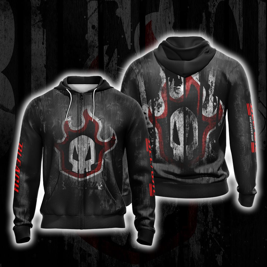 Bleach Skull Unisex 3D T-shirt Zip Hoodie XS