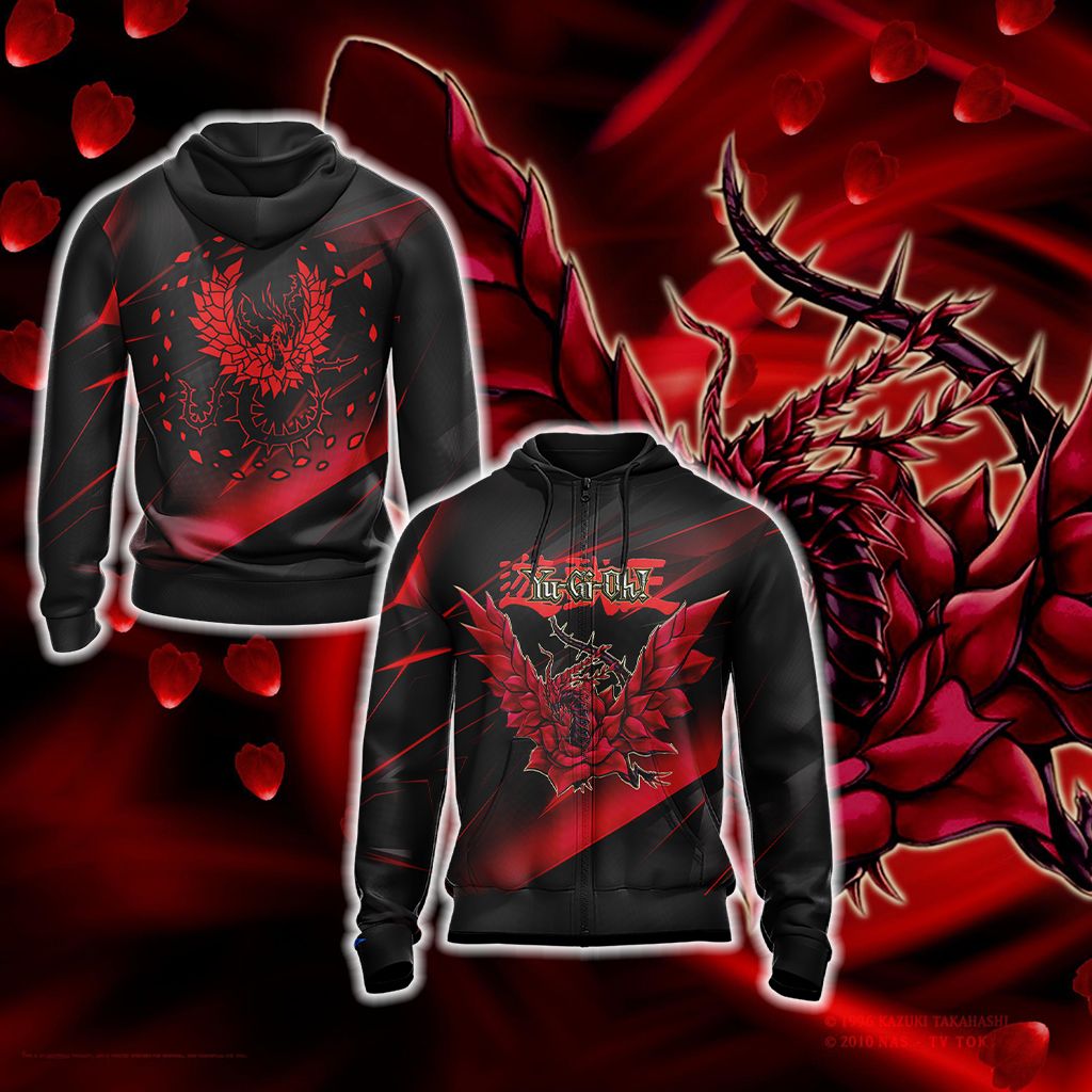 Black Rose Dragon - Yu-Gi-Oh Unisex 3D T-shirt Zip Hoodie XS
