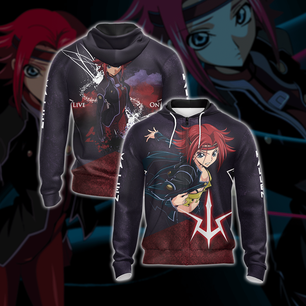 Code Geass - Kallen Unisex 3D T-shirt Zip Hoodie XS