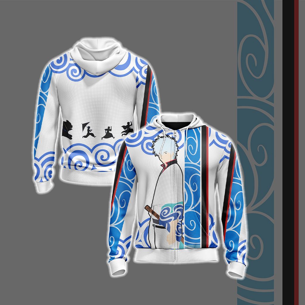 Gintama - Minimalist Unisex 3D T-shirt Zip Hoodie XS