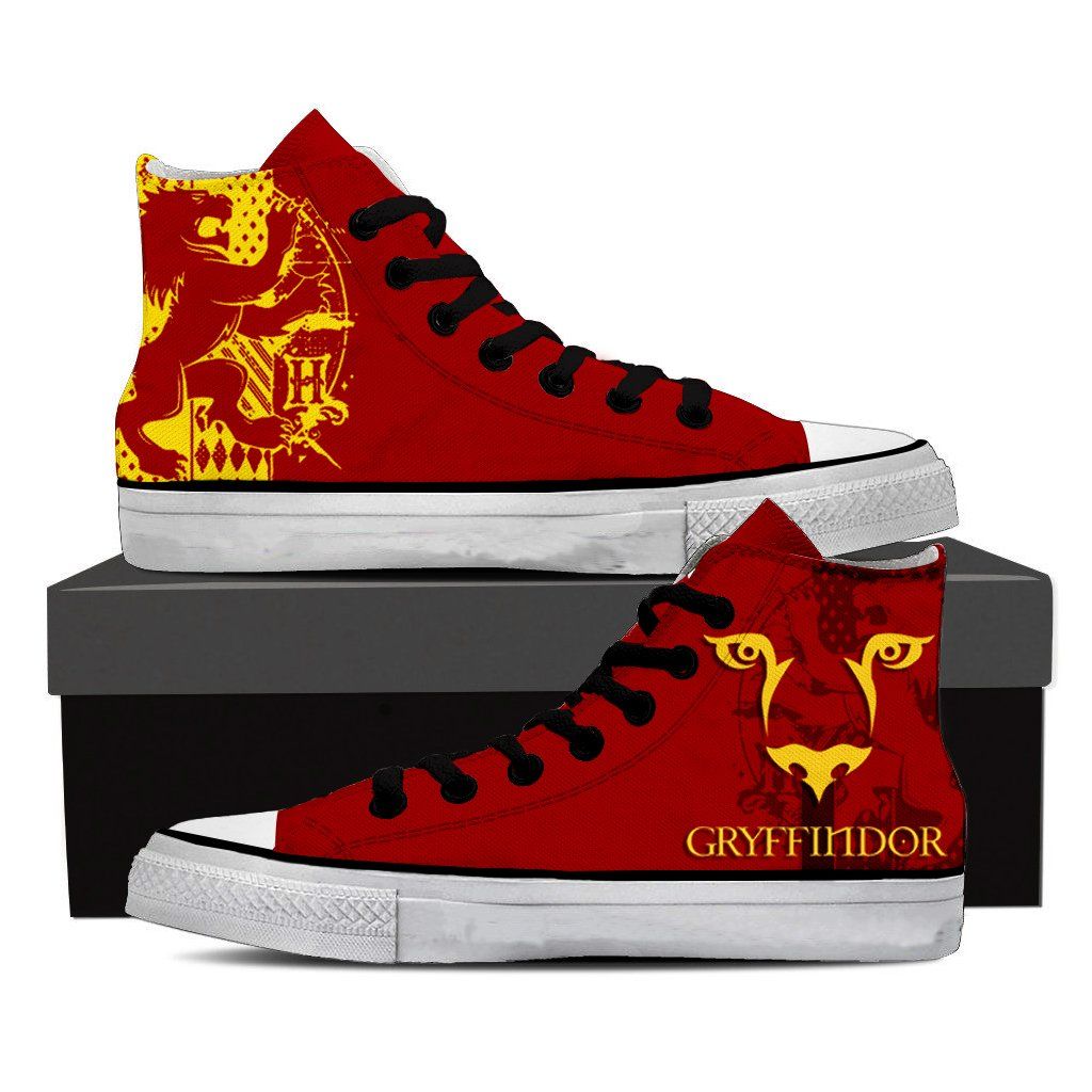Quidditch Harry Potter Hogwarts House Gryffindor Slytherin Ravenclaw Hufflepuff High Top Shoes Gryffindor SIZE 30