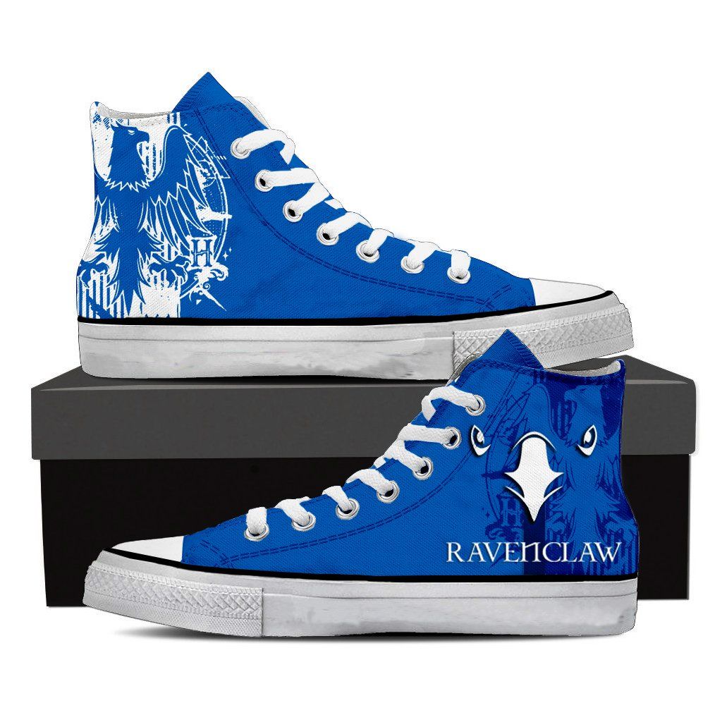 Quidditch Harry Potter Hogwarts House Gryffindor Slytherin Ravenclaw Hufflepuff High Top Shoes Ravenclaw SIZE 29