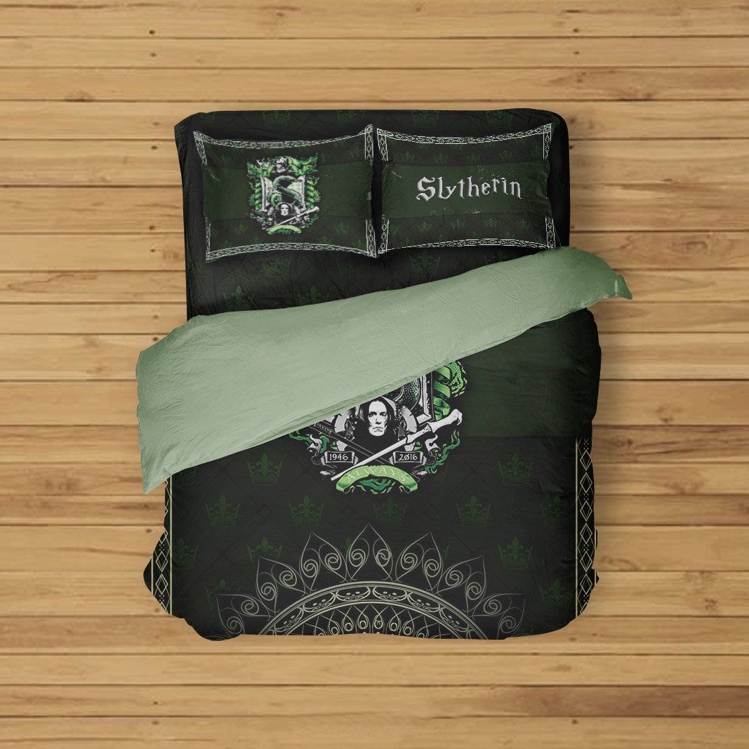 Mandala Harry Potter Hogwarts House Gryffindor Slytherin Ravenclaw Hufflepuff Bed Set Slytherin Twin (3PCS)