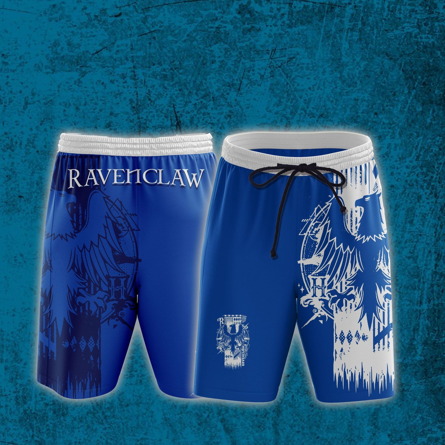 Quidditch Harry Potter Hogwarts House Gryffindor Slytherin Ravenclaw Hufflepuff Unisex 3D Beach Shorts Ravenclaw S