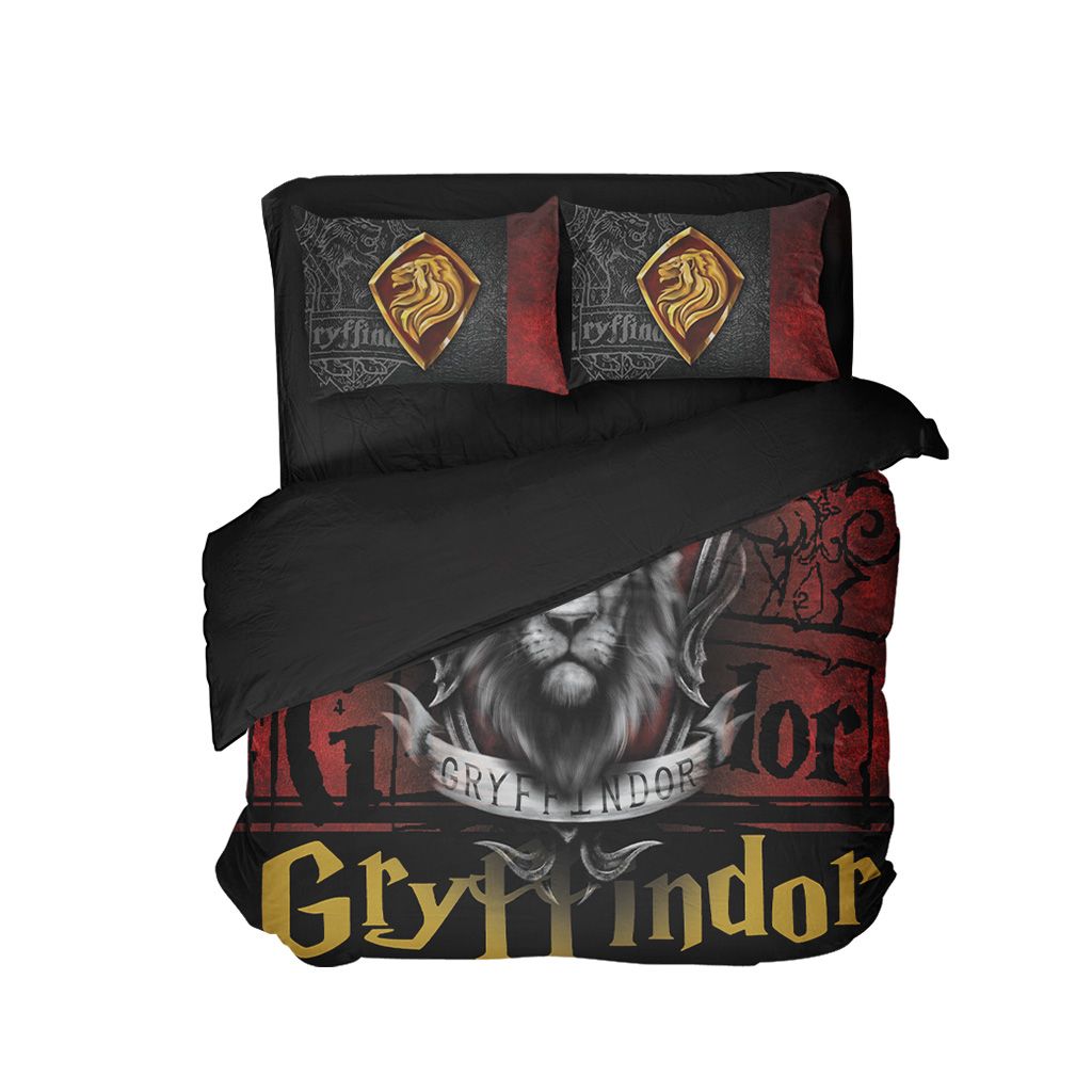 Mandala Harry Potter Hogwarts House Gryffindor Slytherin Ravenclaw Hufflepuff Bed Set Gryffindor Full (3PCS)