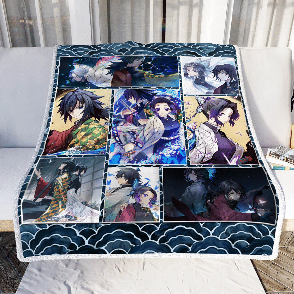 Demon Slayer Kimetsu No Yaiba: Giyu x Sinobu 3D Throw Blanket 130cm x 150cm