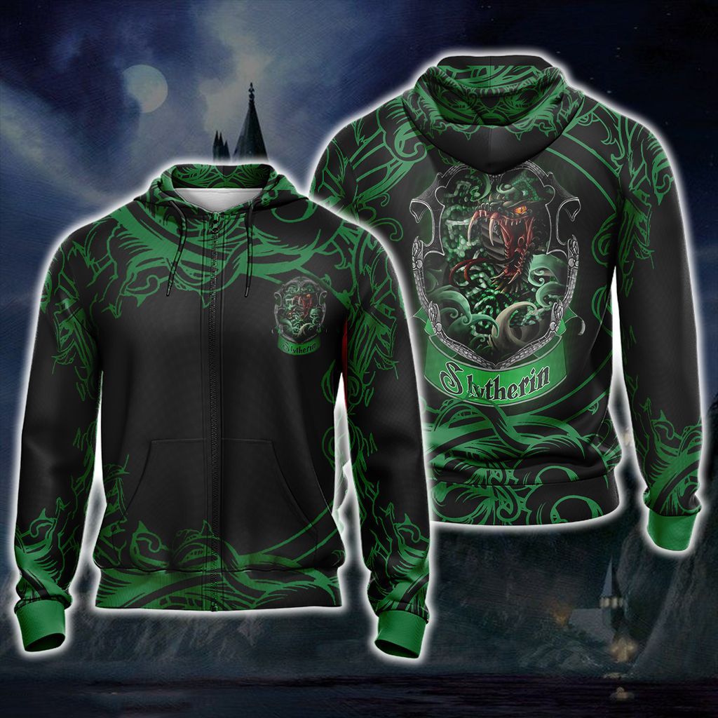Harry Potter Hogwarts House Gryffindor Slytherin Ravenclaw Hufflepuff T-shirt Zip Hoodie Pullover Hoodie