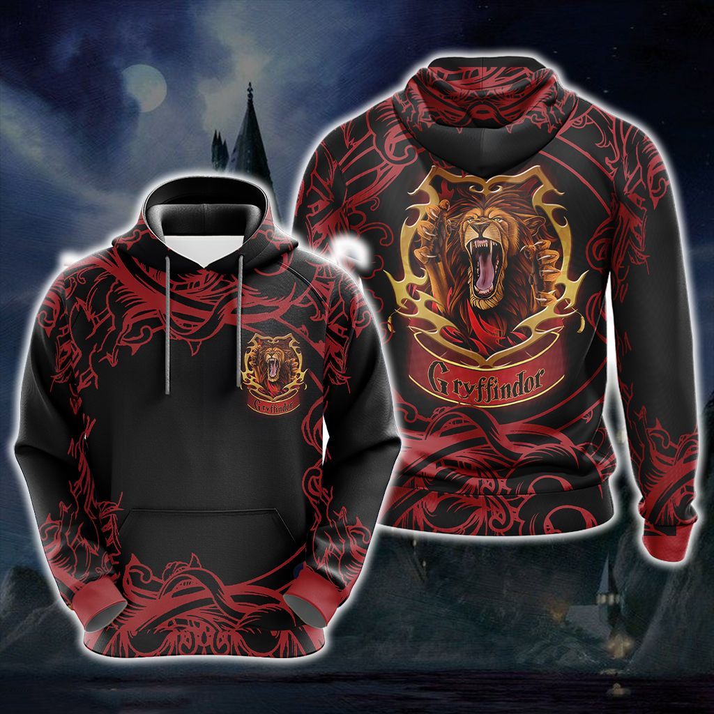 Harry Potter Hogwarts House Gryffindor Slytherin Ravenclaw Hufflepuff T-shirt Zip Hoodie Pullover Hoodie