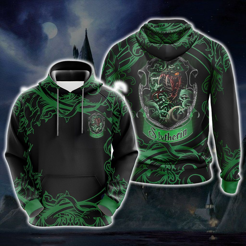 Harry Potter Hogwarts House Gryffindor Slytherin Ravenclaw Hufflepuff T-shirt Zip Hoodie Pullover Hoodie