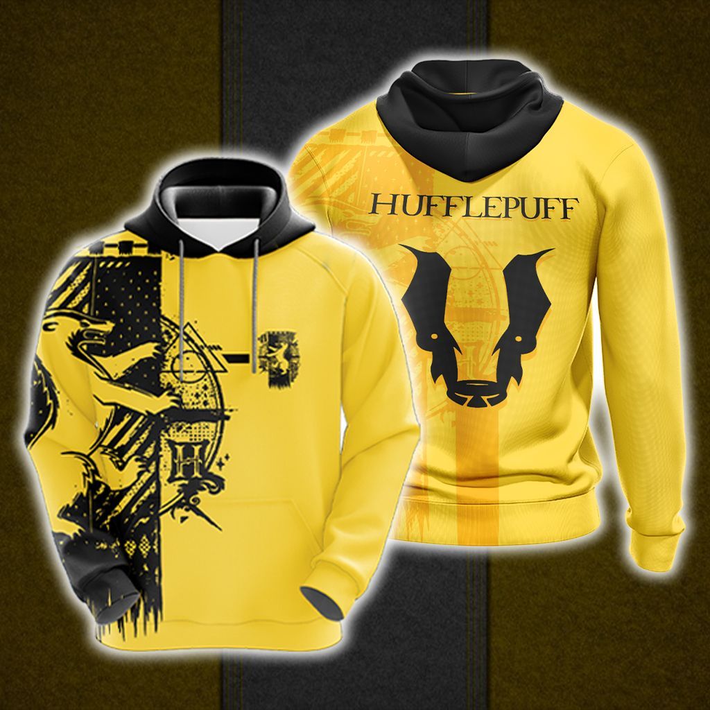 Harry Potter Hogwarts House Gryffindor Slytherin Ravenclaw Hufflepuff T-shirt Zip Hoodie Pullover Hoodie