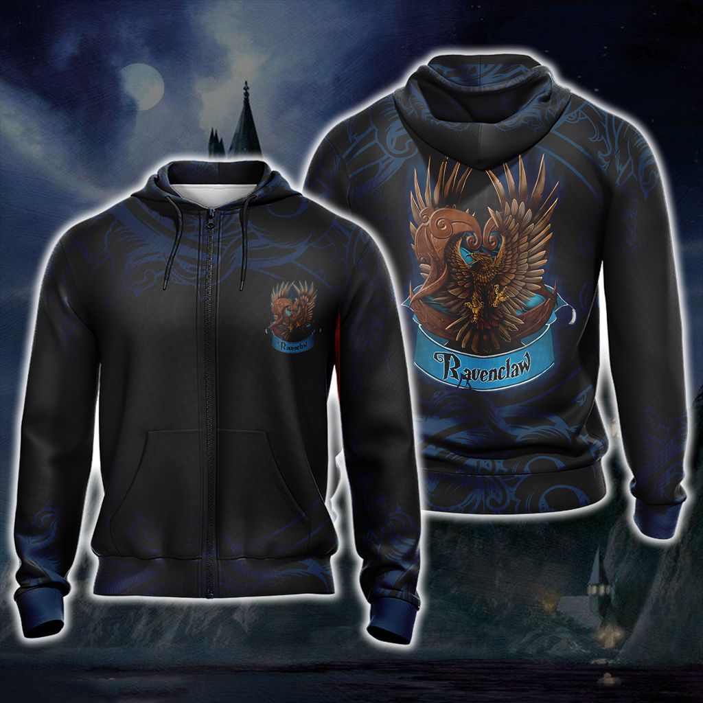 Harry Potter Hogwarts House Gryffindor Slytherin Ravenclaw Hufflepuff T-shirt Zip Hoodie Pullover Hoodie