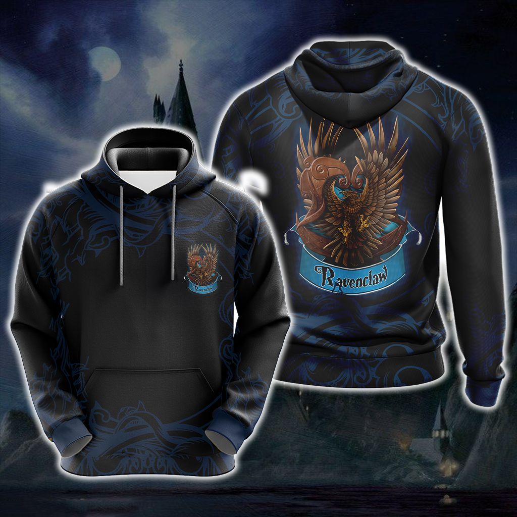 Harry Potter Hogwarts House Gryffindor Slytherin Ravenclaw Hufflepuff T-shirt Zip Hoodie Pullover Hoodie