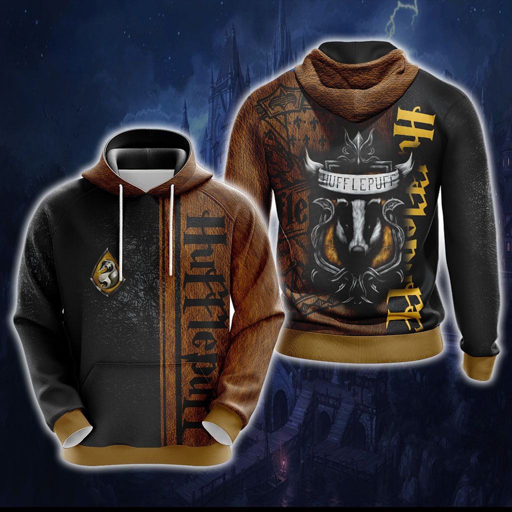 Harry Potter Hogwarts House Gryffindor Slytherin Ravenclaw Hufflepuff T-shirt Zip Hoodie Pullover Hoodie