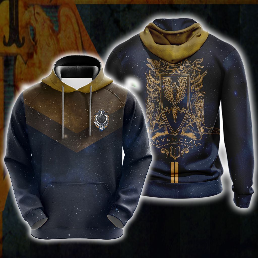 Harry Potter Hogwarts House Gryffindor Slytherin Ravenclaw Hufflepuff T-shirt Zip Hoodie Pullover Hoodie