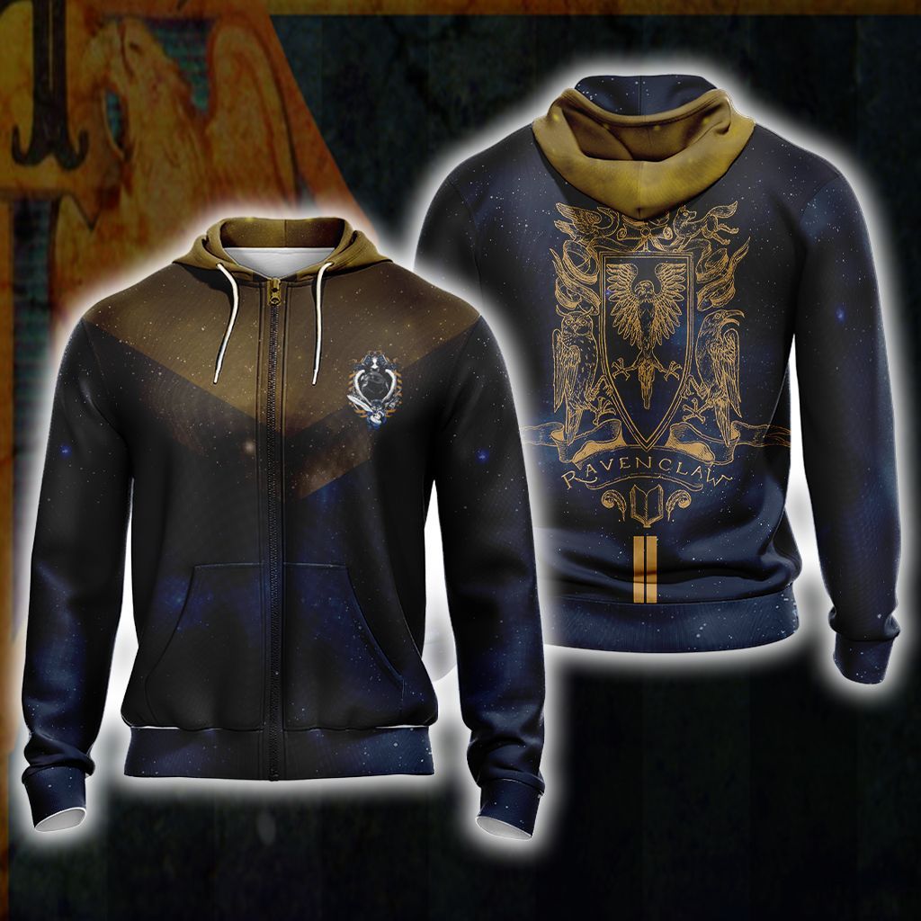 Harry Potter Hogwarts House Gryffindor Slytherin Ravenclaw Hufflepuff T-shirt Zip Hoodie Pullover Hoodie