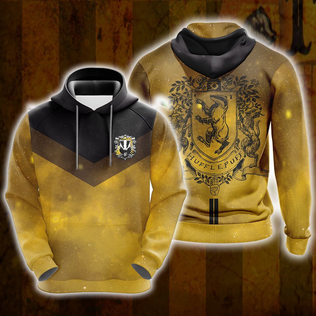 Harry Potter Hogwarts House Gryffindor Slytherin Ravenclaw Hufflepuff T-shirt Zip Hoodie Pullover Hoodie