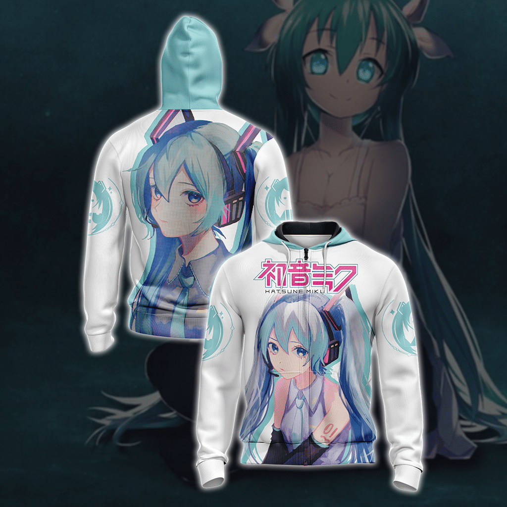 Hatsune Miku Unisex 3D T-shirt Zip Hoodie S