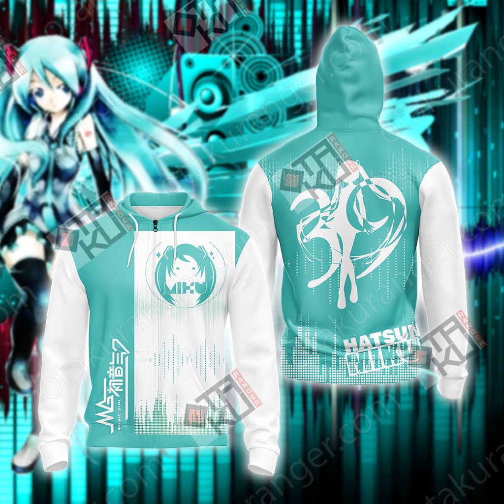 Hatsune Miku T-shirt Zip Hoodie Zip Hoodie S