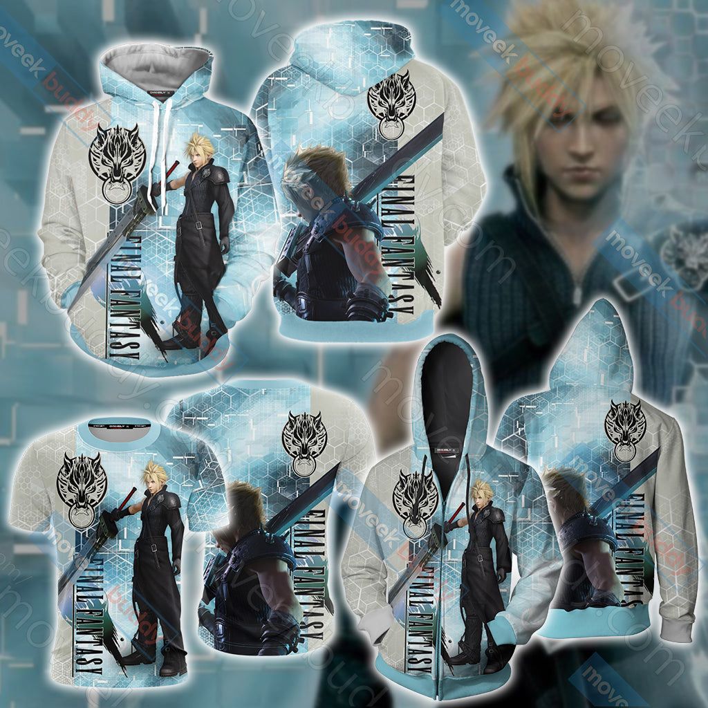 Final Fantasy - Cloud T-shirt Zip Hoodie Pullover Hoodie