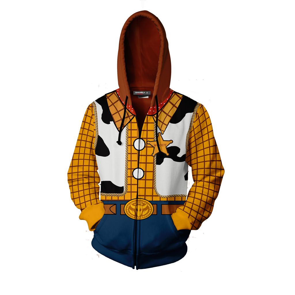 Toy Story Sheriff Woody Cosplay Zip Up Hoodie Jacket