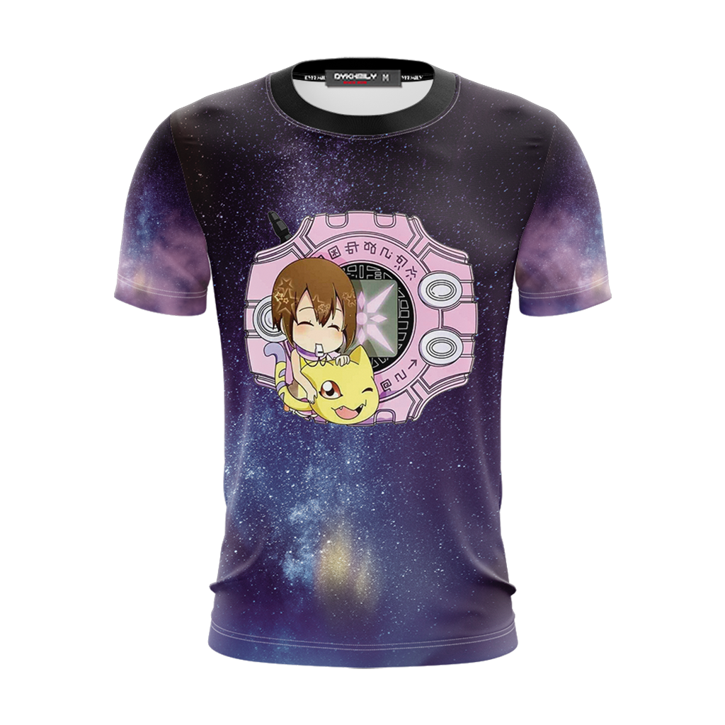 Digimon Hikari And Nyaromon Unisex 3D T-shirt
