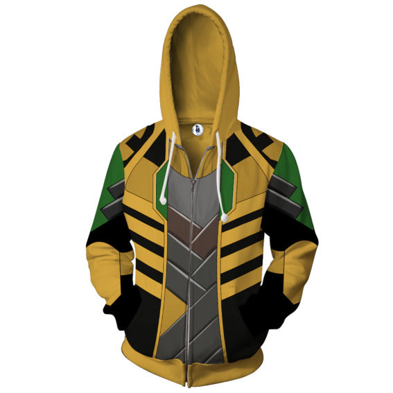 Loki Cosplay Zip Up Hoodie Jacket