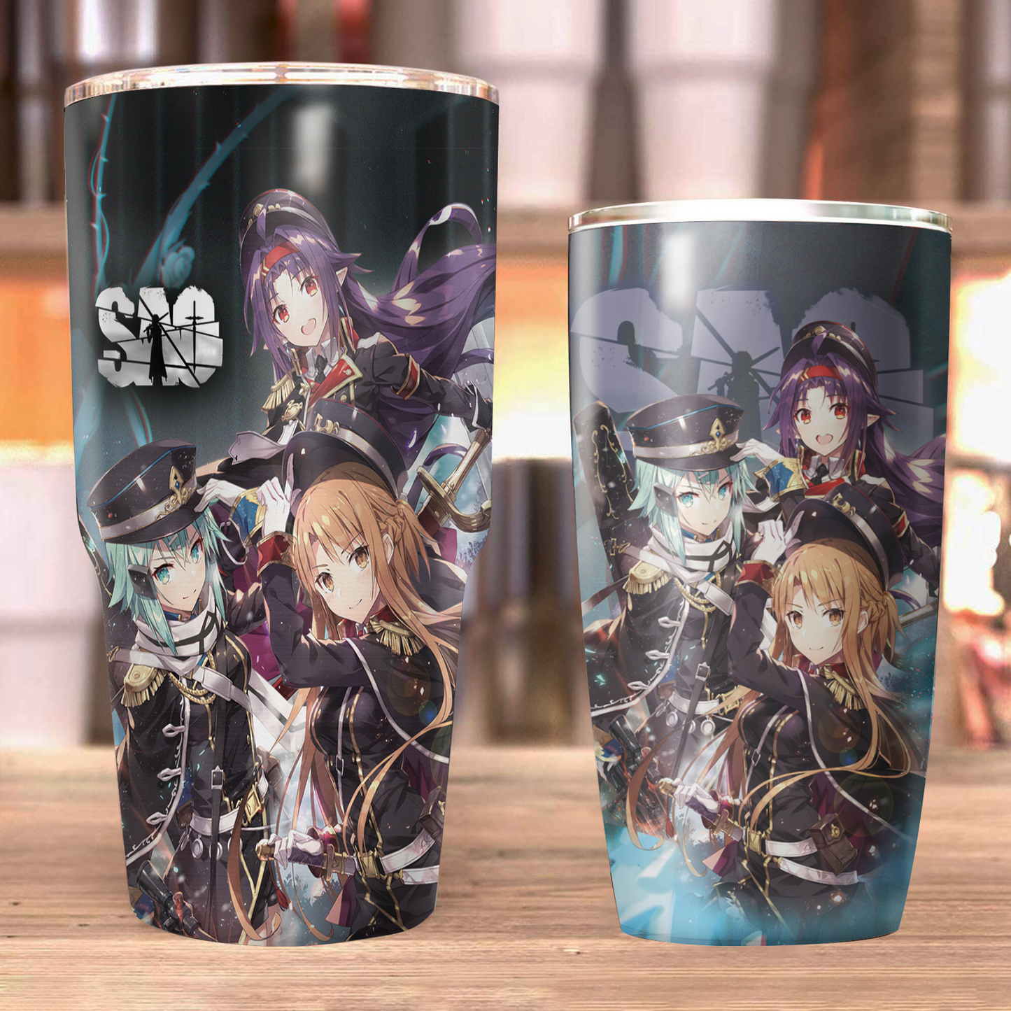 Asuna Sinon Yuuki Military Sword Art Online Tumbler