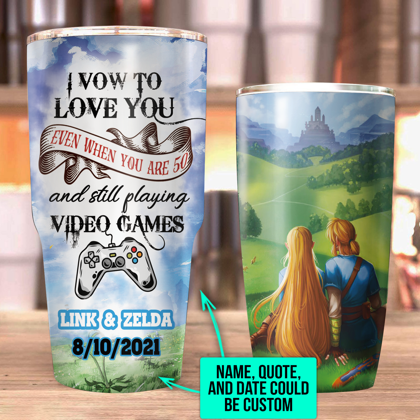 Personalized Couple The legend of Zelda Tumbler