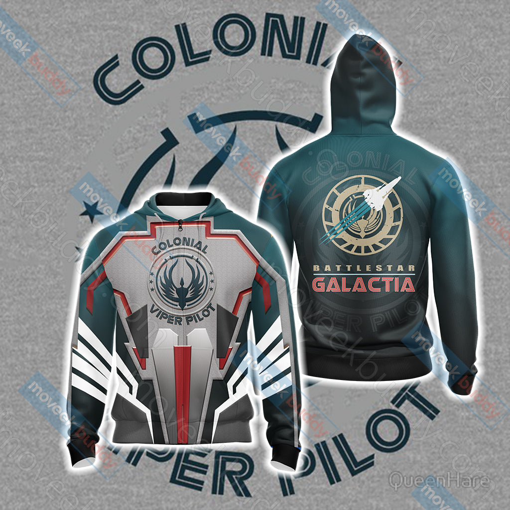Battlestar Galactica New Unisex 3D T-shirt Zip Hoodie XS