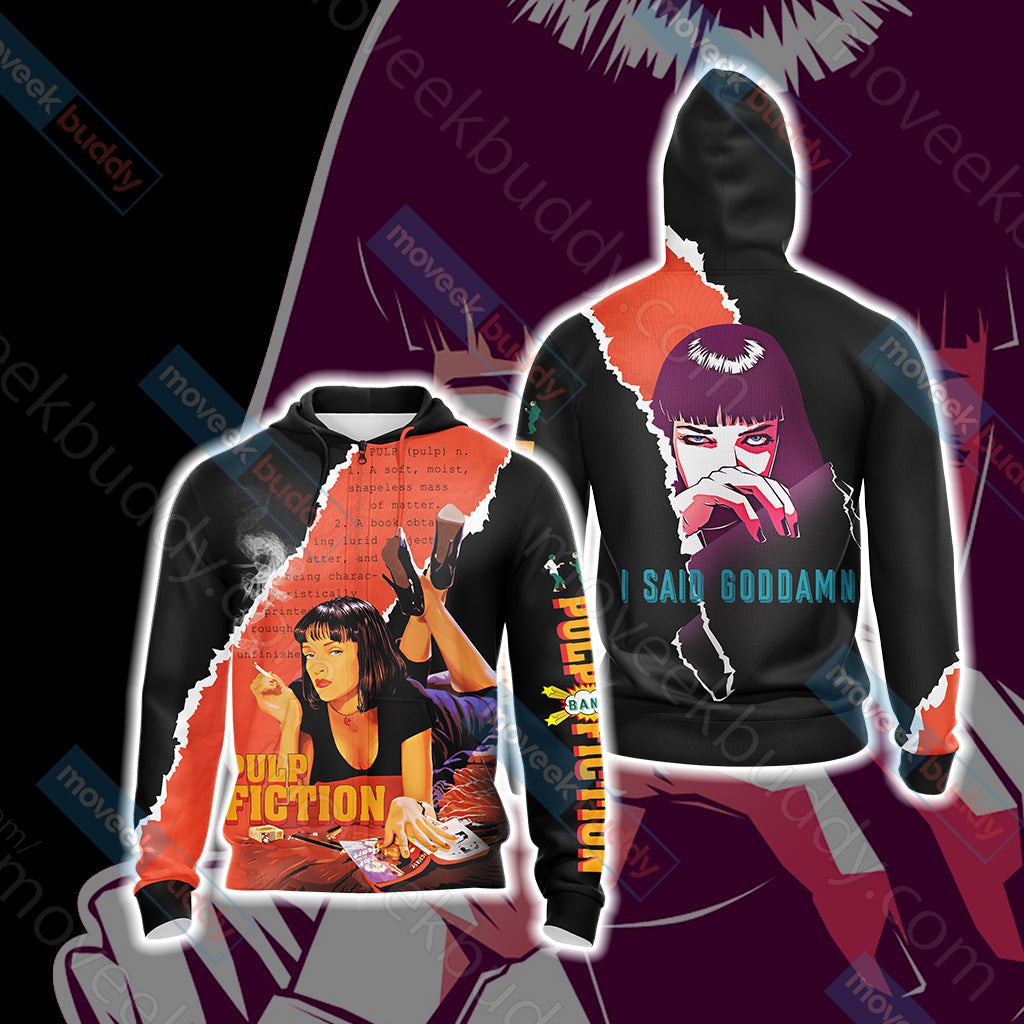 Pulp Fiction 3D T-shirt Zip Hoodie XS