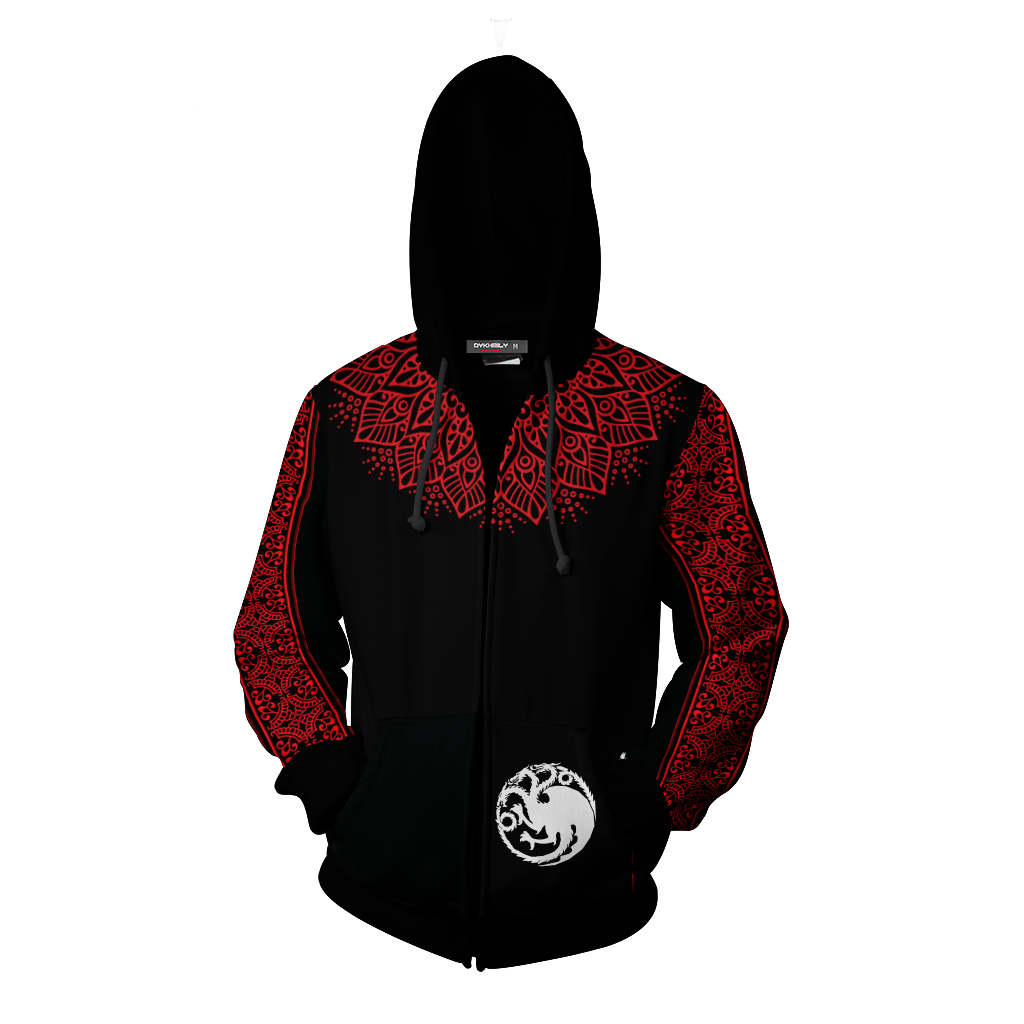 House Targaryen Game Of Thrones New Zip Up Hoodie