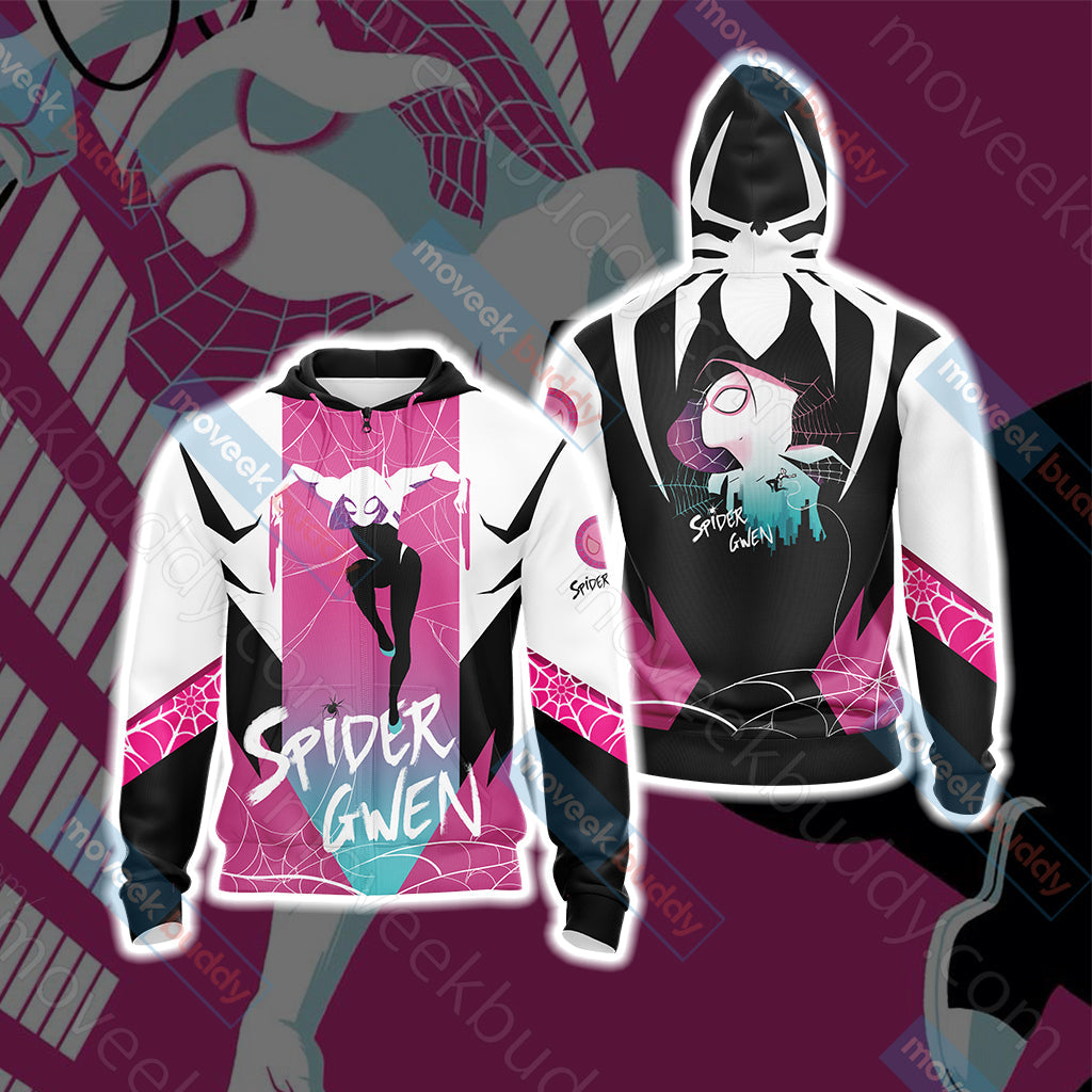Spider-Gwen Unisex 3D T-shirt Zip Hoodie XS